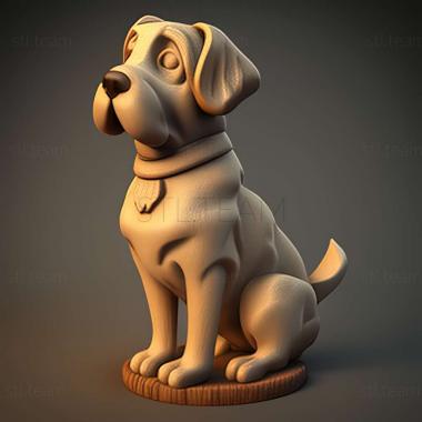 3D модель Джуди собака известное животное (STL)